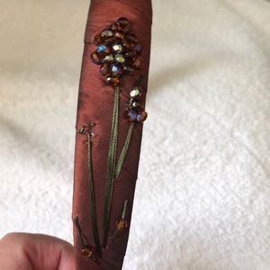 Embellished flower 🌹 headband. Maroon/ wine color